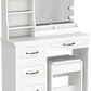 White Makeup Vanity Desk With Premium Illumination