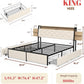 Beige Velvet Platform Bed Frame With Storage Drawers Included