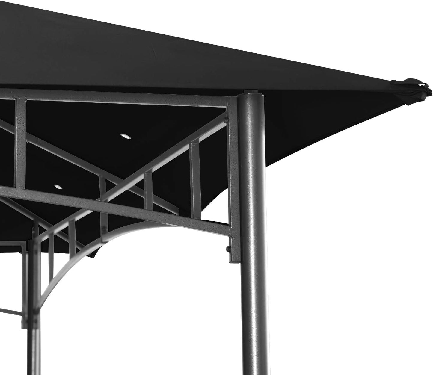 10x12 Black Outdoor Gazebo Weatherproof Steel Frame