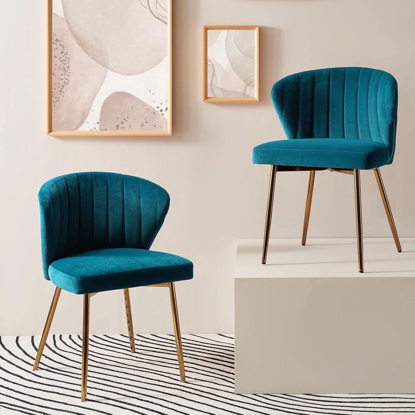 Teal Dining Chairs With Ergonomic Backrest Pro Set Of 2