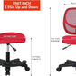 Kids Adjustable Mesh Low Back Swivel Desk Chair With Footrest Red