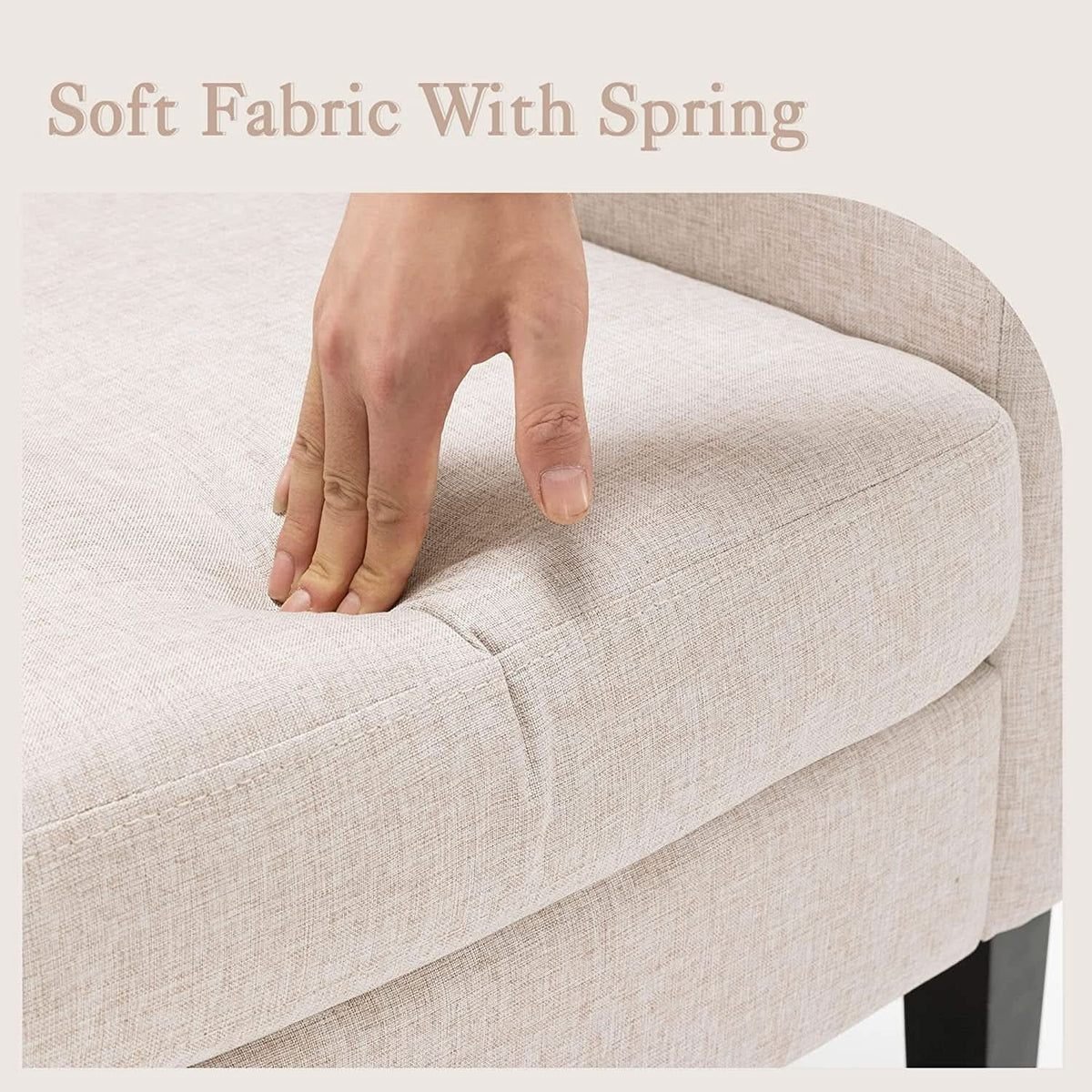 Linen Accent Chair With Button Tufting For Living Room-4