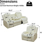 White Leather Power Reclining Sofa Set for Living Room