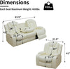White Leather Power Reclining Sofa Set for Living Room