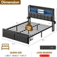 Queen Upholstered Platform Bed Frame Black Drawers