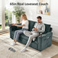 65Inch Sleeper Sofa Bed CorduroyFabric Emerald Green-4