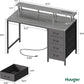 47 Inch Computer Desk With LED Lights For Home Office