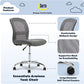 Gray Armless Desk Chair With Wheels And Breathable Mesh