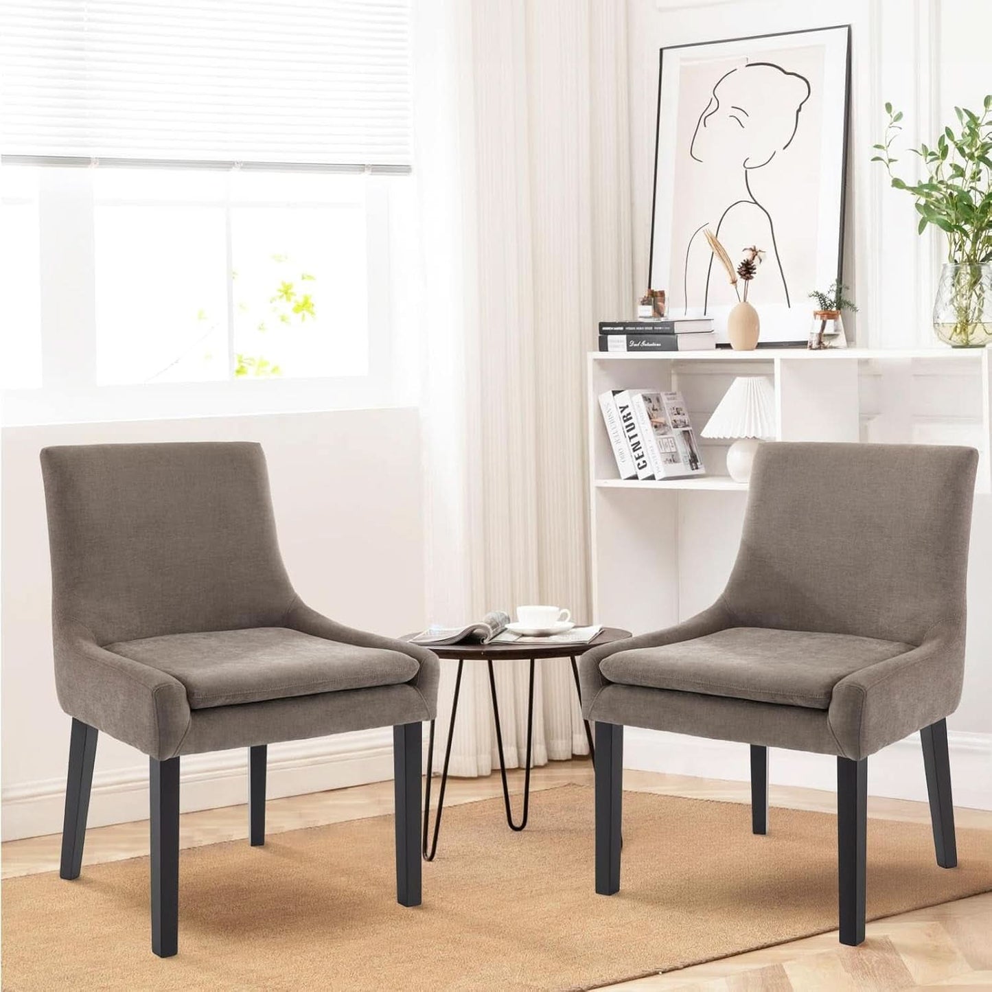 Luxurious Camel Upholstered Dining Chairs With Wood