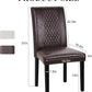 Dining Chairs Ergonomic Lumbar Chocolate PU Leather