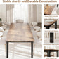 Retro Brown Rectangular Dining Table Sturdy Construction