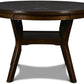 Elegant Solid Wood Circular Dining Set Cherry Brown