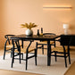 Black Rattan Weave Dining Chairs Set 2 Mid Century Modern