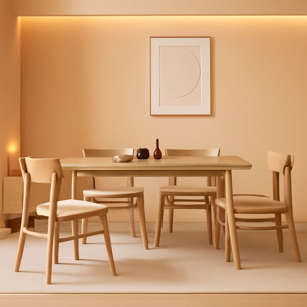 Cream Upholstered Dining Chairs Four Pack Collection