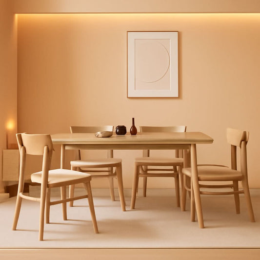 Cream Upholstered Dining Chairs Four Pack Collection