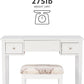 White Solid Wood Vanity Set Featuring Oversized Mirror