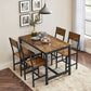Dining Chair Set Of 2 Rustic Wood Chairs With Metal Frame Two Tone
