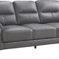 Top Grain Leather Two Piece Living Room Sofa Set Dark Gray
