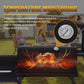Charcoal Barbecue Grill Offset Smoker Black Wheels