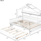 FullSize White Wooden Playhouse Trundle Bed Storage