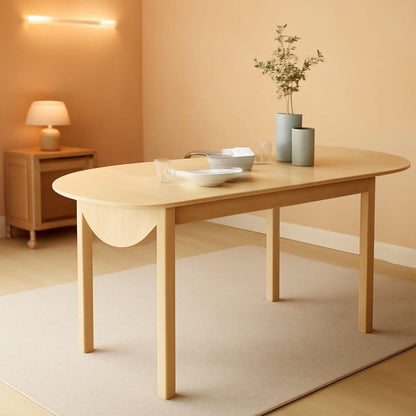 55 Inch Solid Pine Dropleaf Dining Table Expandable