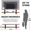 Bamboo TV Stand 65 Inch Walnut Stain Durable Console