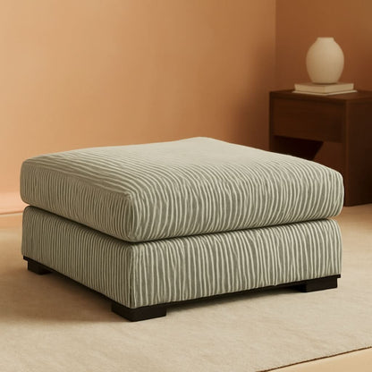 Oversized Tufted Upholstered Ottoman With Light Gray