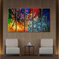 Five Panel Abstract Heart Canvas Wall Art Extra Large