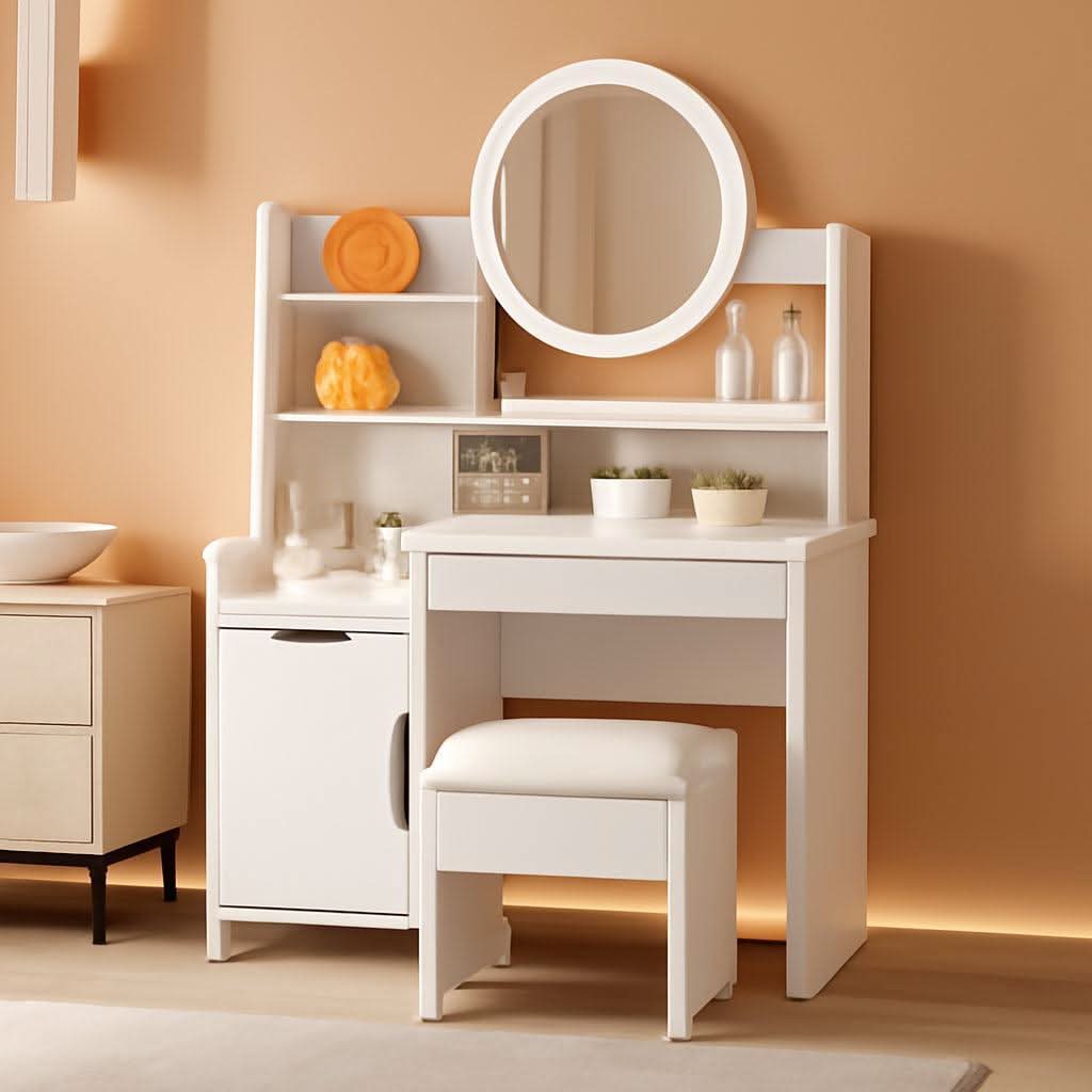 Kids Vanity Table Illuminated Ambient LED Lighting White