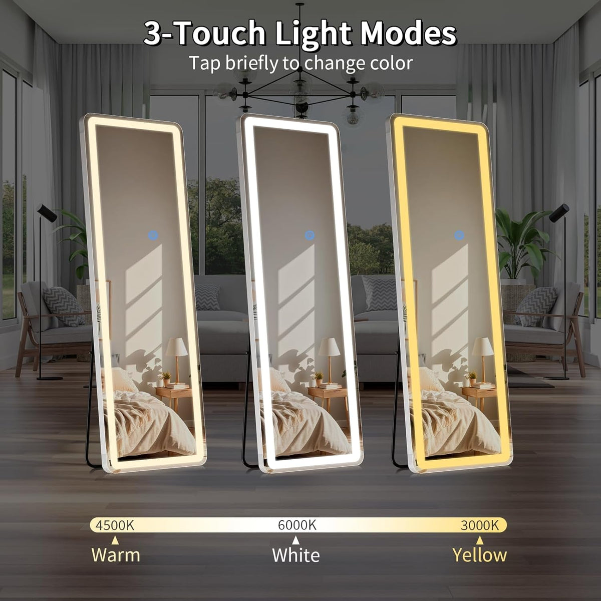 56x20 Inch Dimmable Illuminated Full Length Mirror