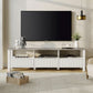 White TV Stand With Generous Storage LED Illumination