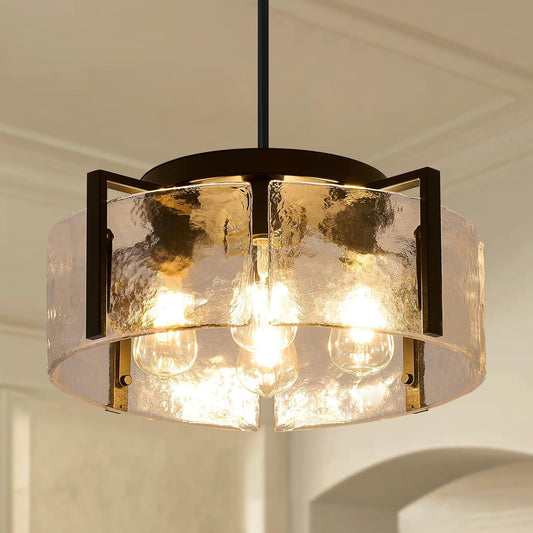 Black Four Light Adjustable Kitchen Island Chandelier-0