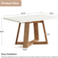 47Inch Dining Table White Brown Space Saving Design