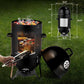 Vertical Charcoal Grill With Integrated Thermometer