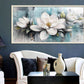 Framed Magnolia Wall Art 40x20 MoonstoneTeal Textured