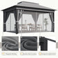 10x13 Outdoor Gazebo Integrated Mosquito Netting Grey