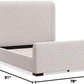 California King Platform Bed Stone Beige Upholstered