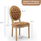 PU Leather Dining Chairs Set of 6 Orange Round Back with Nailhead Trim