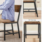 Dining Chair Set of 4 Rustic Brown Chairs With Metal Frame