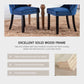 Blue Velvet Upholstered Dining Chairs Set Of 6 Studded