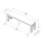 58 Inch Farmhouse Dining Bench Rustic Honey Solid Wood