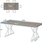 Farmhouse 6 Person Dining Table 70.8 Inch Grey Wood Table