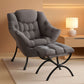 Dark Grey Lazy Chair With Armrests For Living Room Comfort