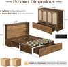 Queen Murphy Platform Bed With Integrated Charging