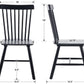 Windsor Spindle Back Dining Chair Armless Black Wood