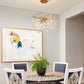 Gold Crystal Chandelier Elegant 18 Inch Ceiling Light