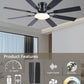 60Inch Black Industrial Grade Ceiling Fan With Lights