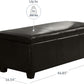 47 Inch DarkBrown Leatherette Storage Ottoman Bench