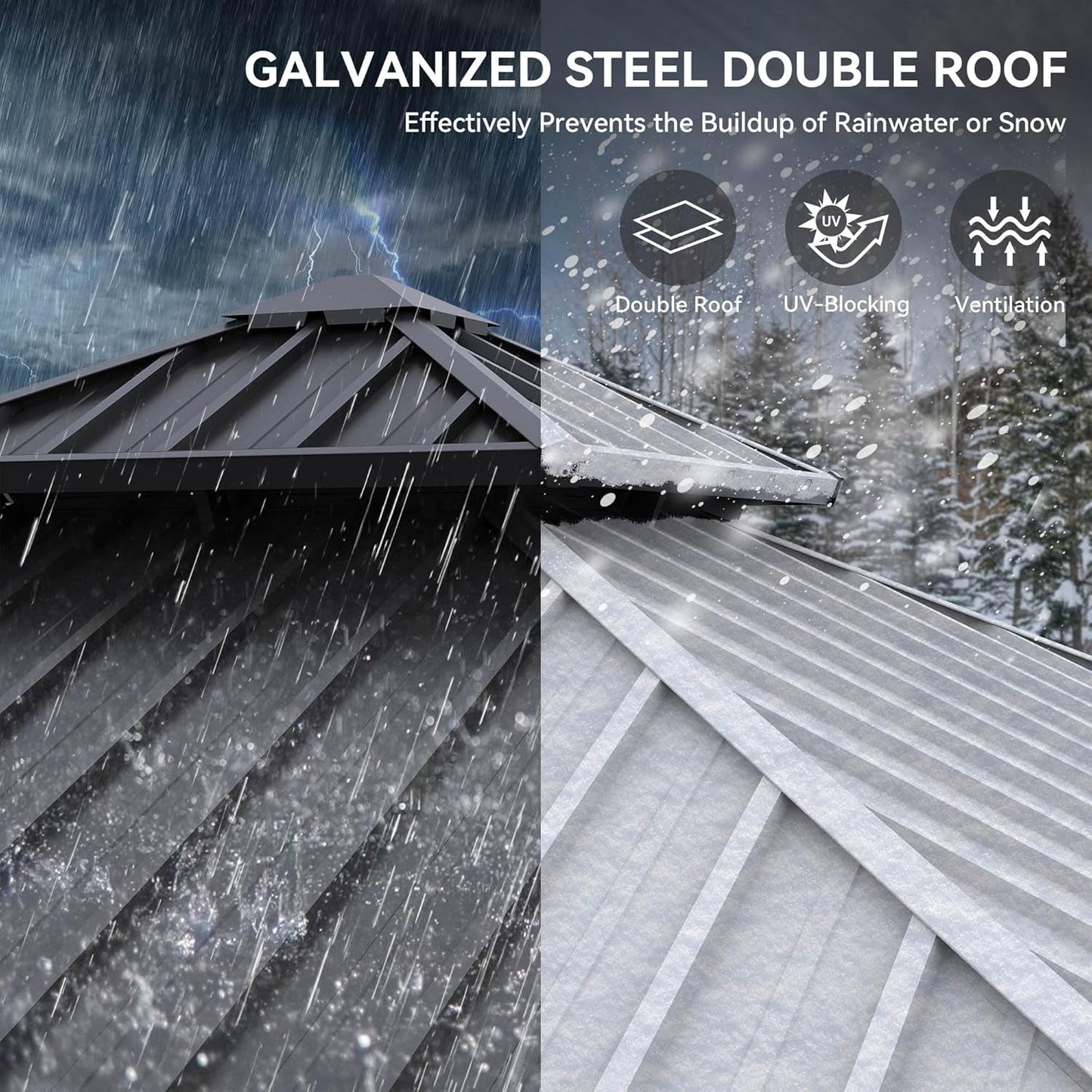 10x10Ft Longlasting Hard Top Aluminum White Gazebo
