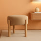 Luna Modern Round Ottoman in Brown Boucle, 22 Inches